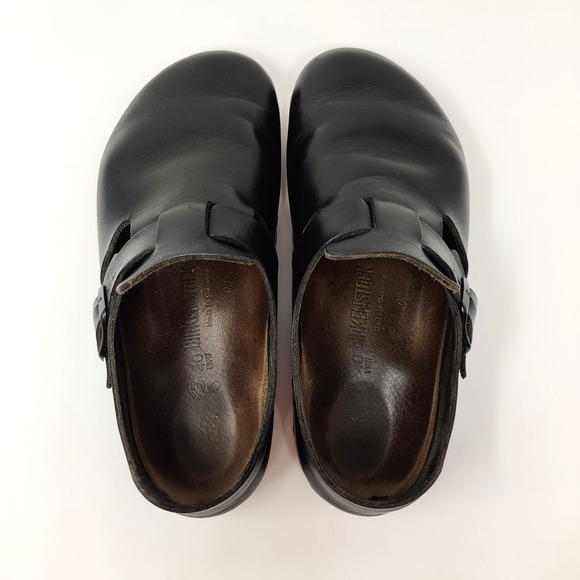 Birkenstock London Clogs Shoes Size 40 US 9 Black Leather Classic Comfort *Read - Picture 11 of 16
